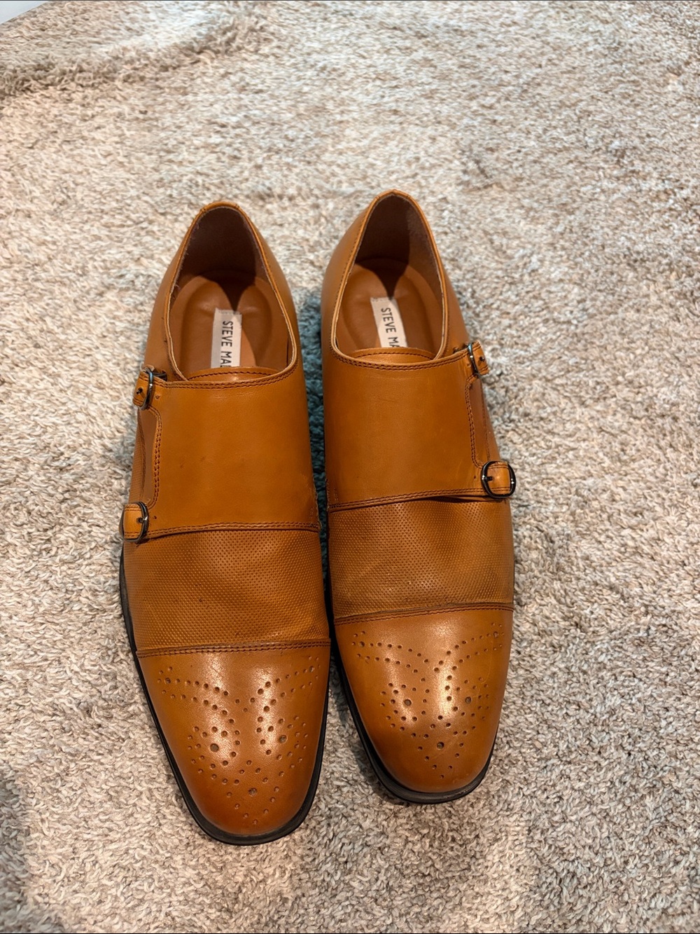 Steve Madden Men's Tan Double Monk Strap Oxfords